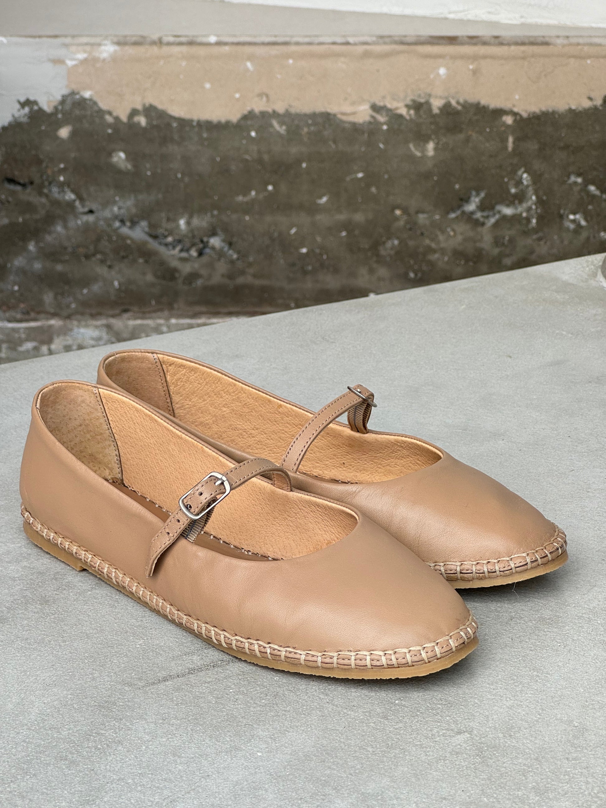 Leather Mary Jane Shoes - Chai