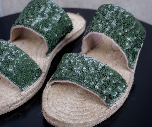 Espadrille Slide - Green
