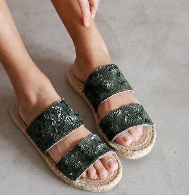 Espadrille Slide - Green