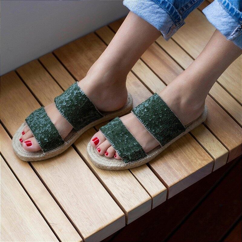 Espadrille Slide - Green