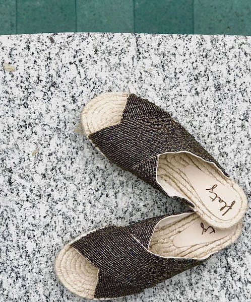 Espadrille Embroidered Slide X - Brown Furtacor