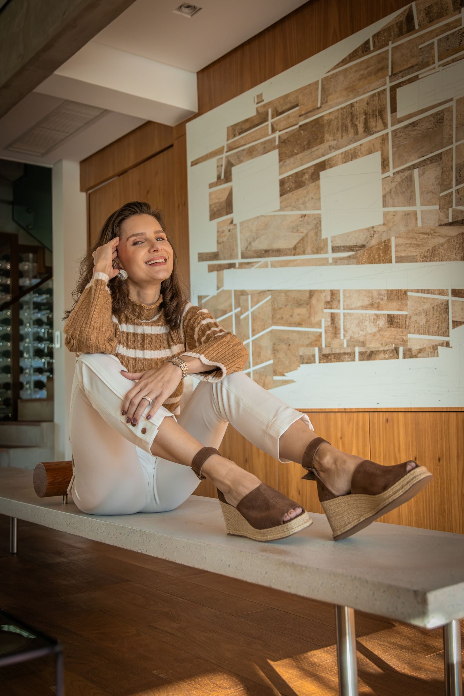 Suede Platform Espadrille - Coffee