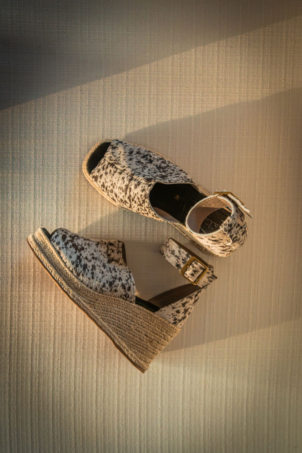 Espadrille Platform Leather - Black Speckled
