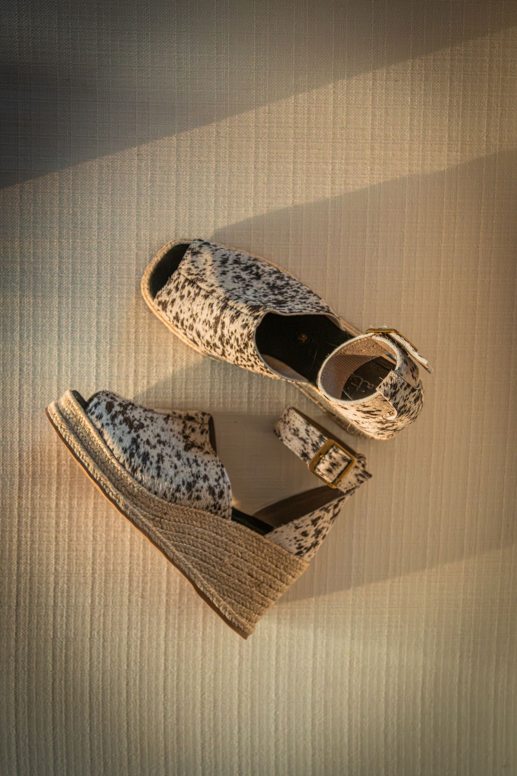 Espadrille Platform Leather - Black Speckled