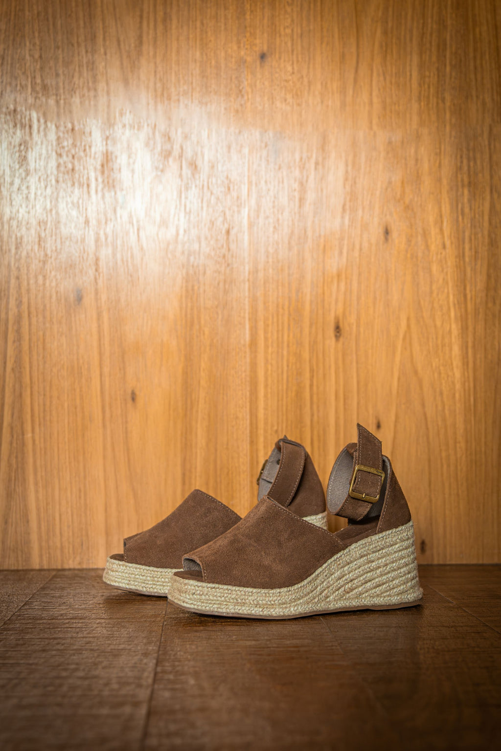 Suede Platform Espadrille - Coffee