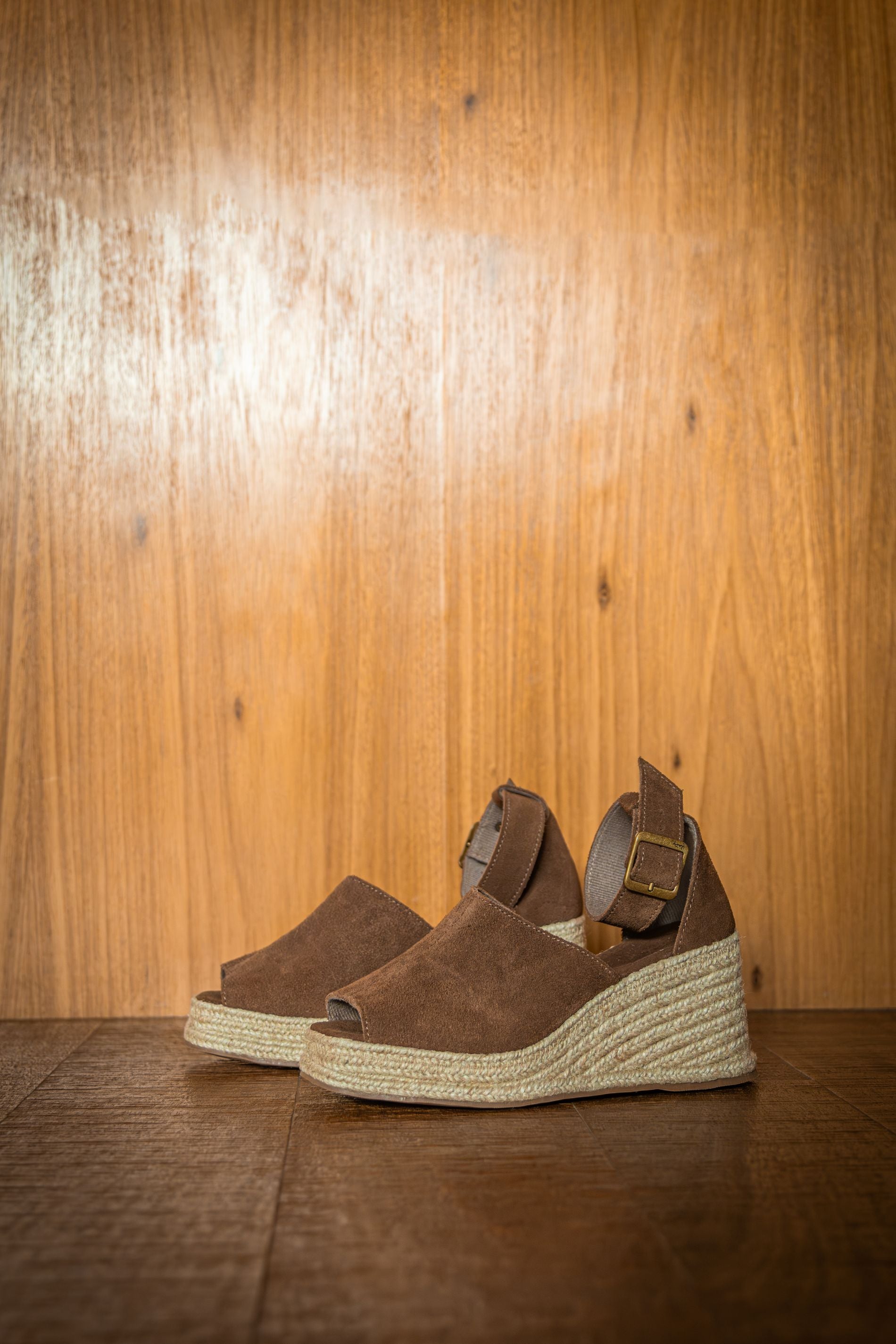 Suede Platform Espadrille - Coffee
