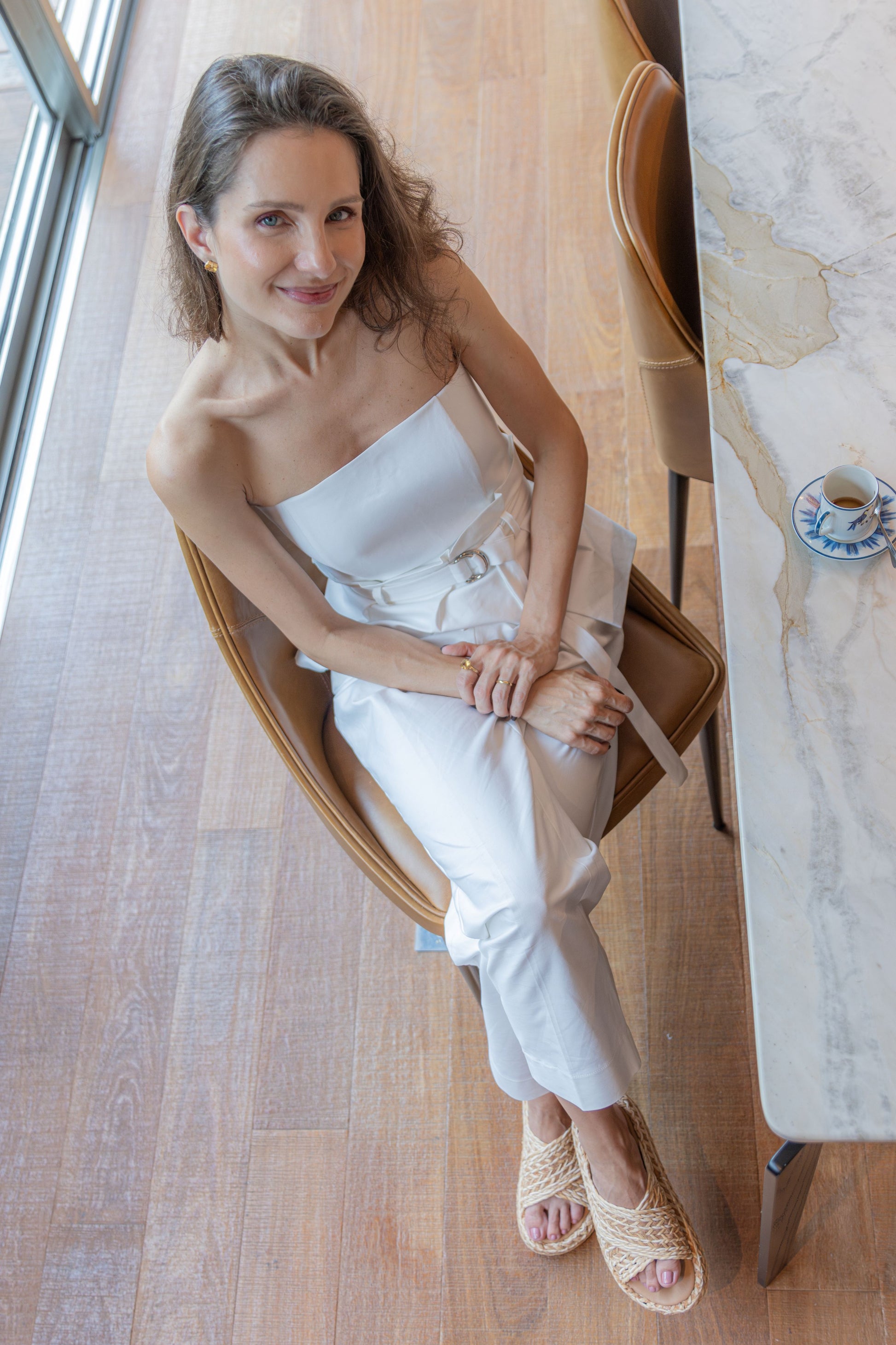 Cork and Straw Braided Midi Flatform - Beige