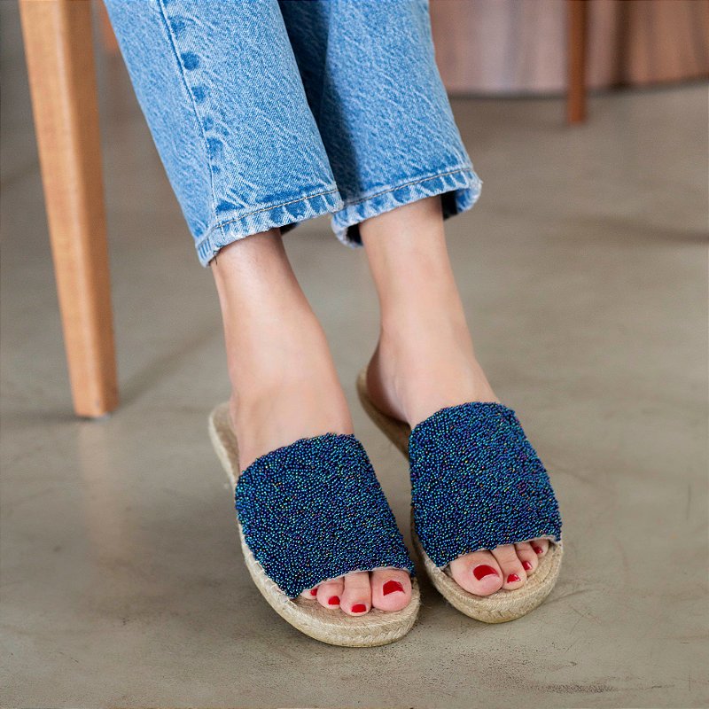 Espadrille Slide - Blue