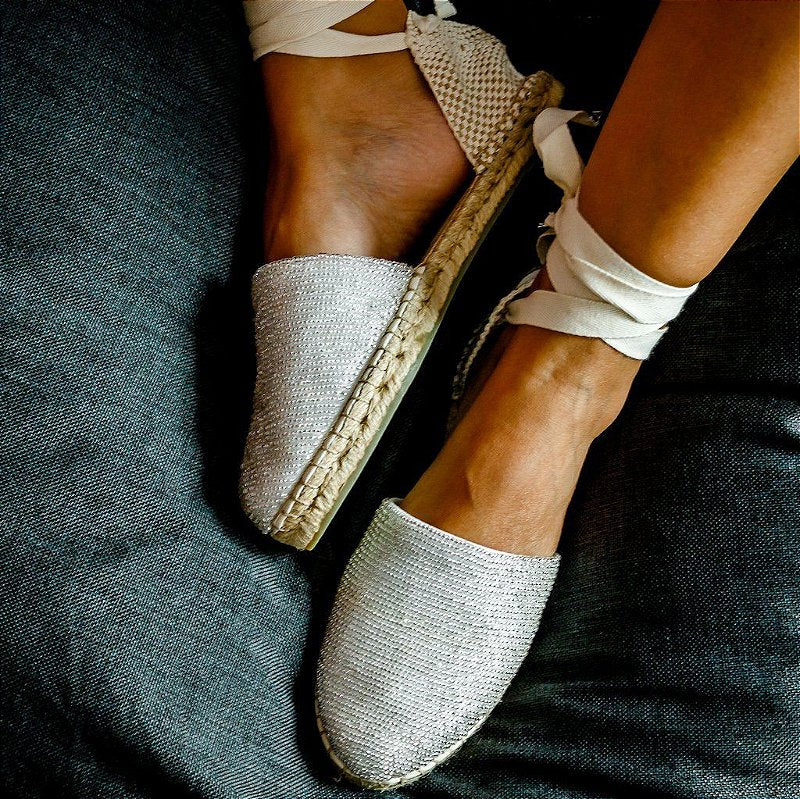 Espadrille Mule - Silver Bossa