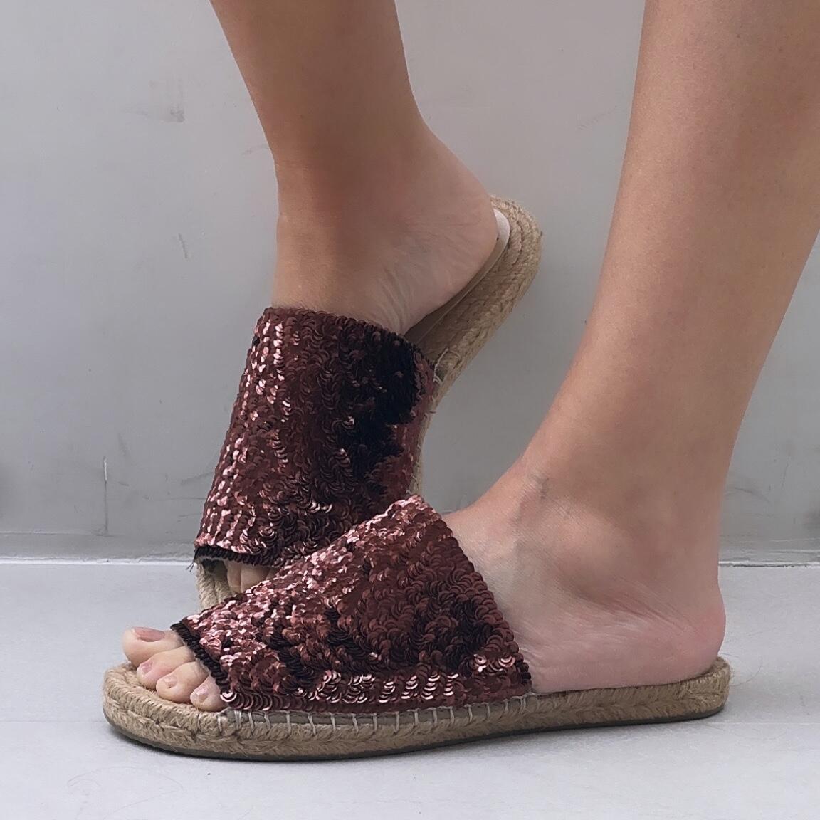 Espadrille Slide - Brown