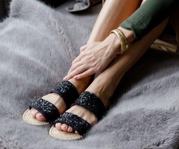 Espadrille Slide 2 Straps - Black