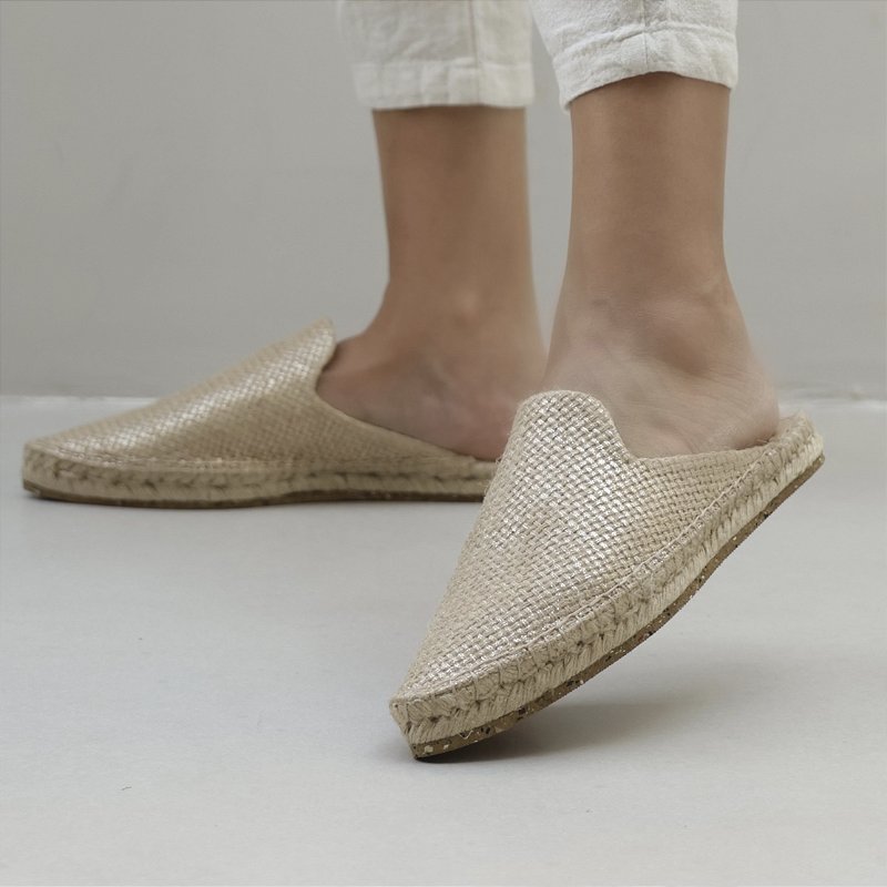 Espadrille Mule Loafer - Gold Foil