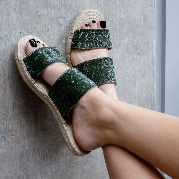 Espadrille Slide - Green