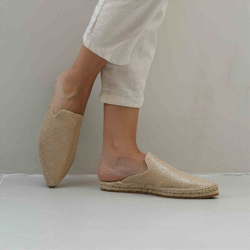 Espadrille Mule Loafer - Gold Foil