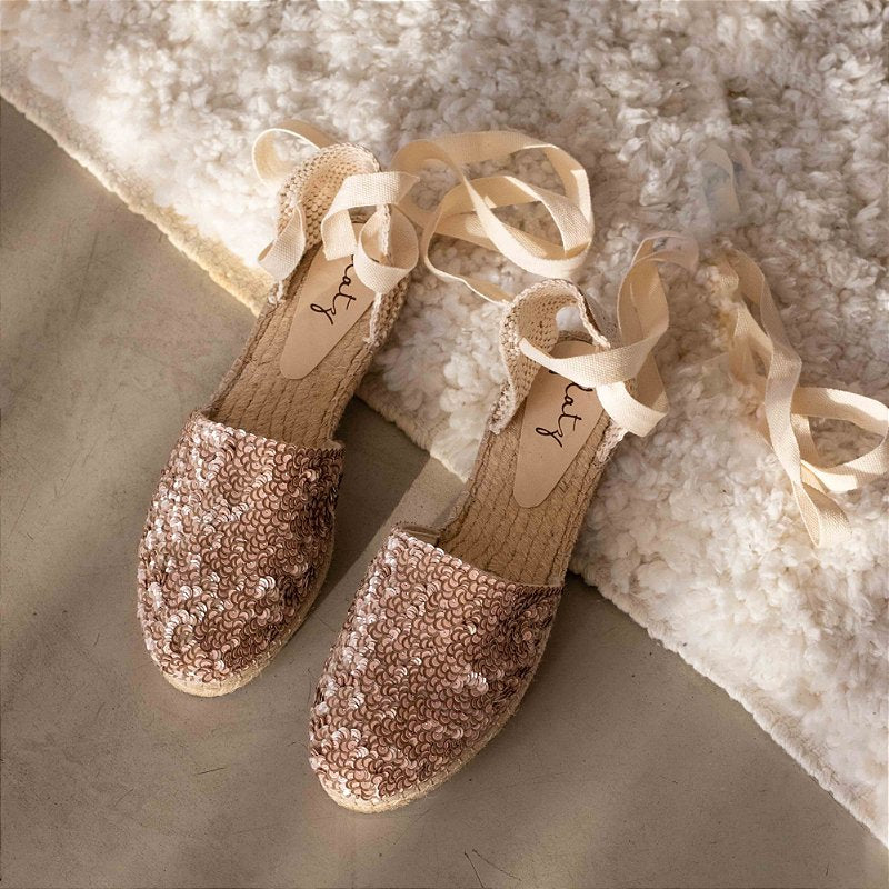 Espadrille Mule - Bronze and Rose Bossa