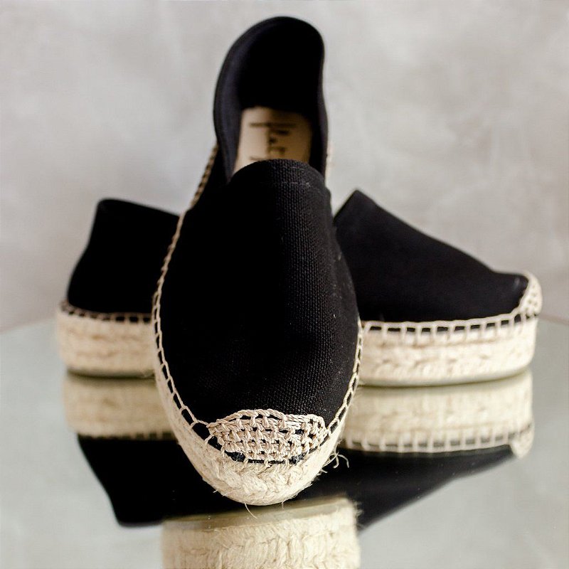Double Sole Espadrille - Black