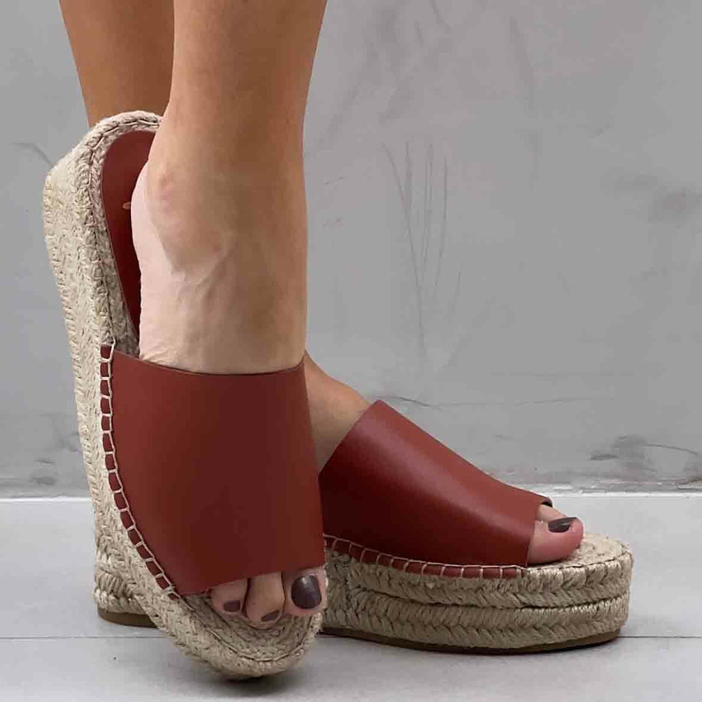 Espadrille Flatform Slide - Terracotta