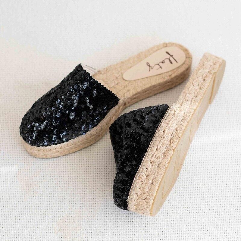 Espadrille Mule Mix - Double Black