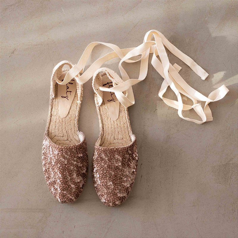 Espadrille Mule - Bronze and Rose Bossa