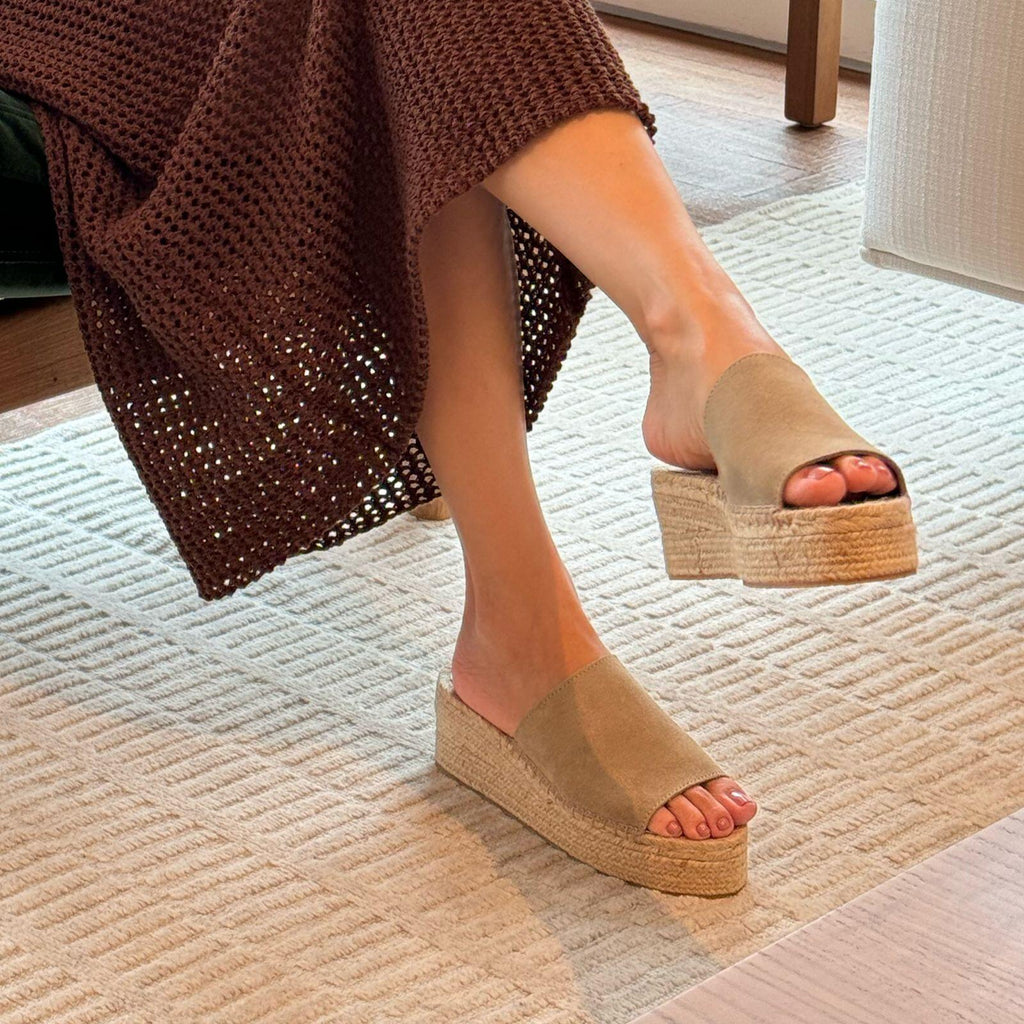 Espadrille Flatform Slide Suede - Fendi