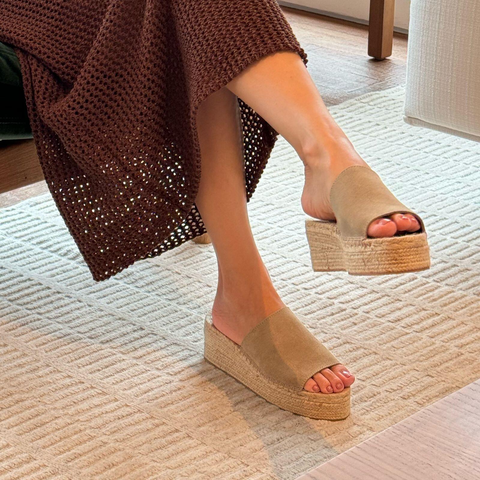 Espadrille Flatform Slide Suede - Fendi