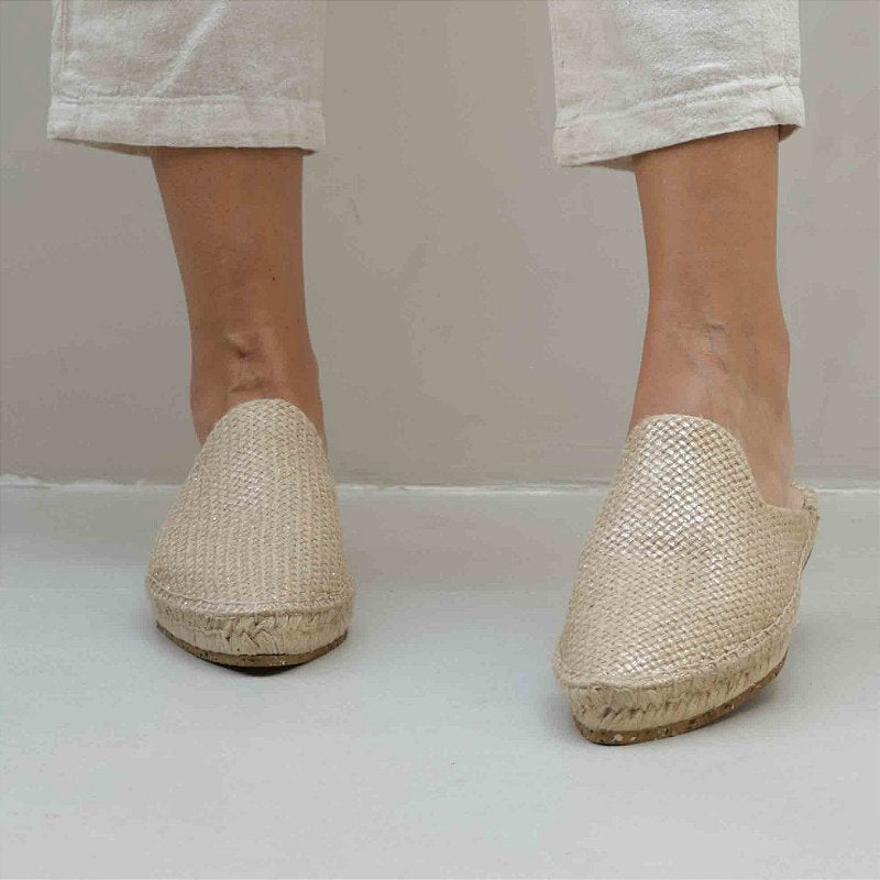 Espadrille Mule Loafer - Gold Foil