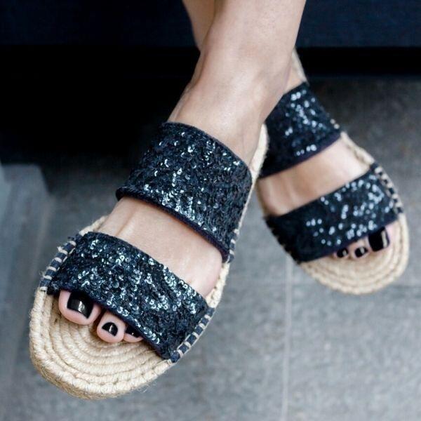 Espadrille Slide 2 Straps - Black
