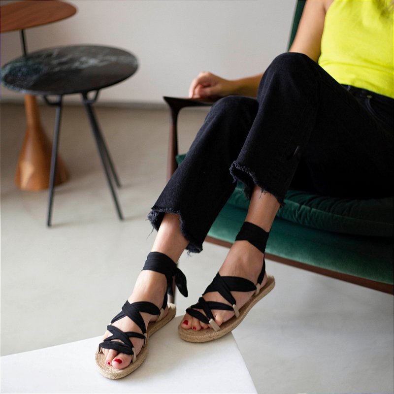 Cross Scarf Flat Sandal