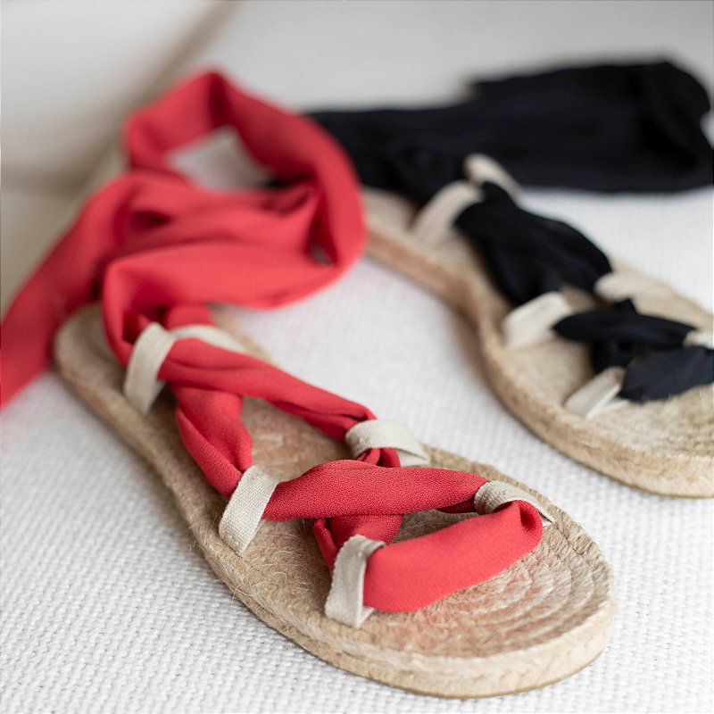 Cross Scarf Flat Sandal