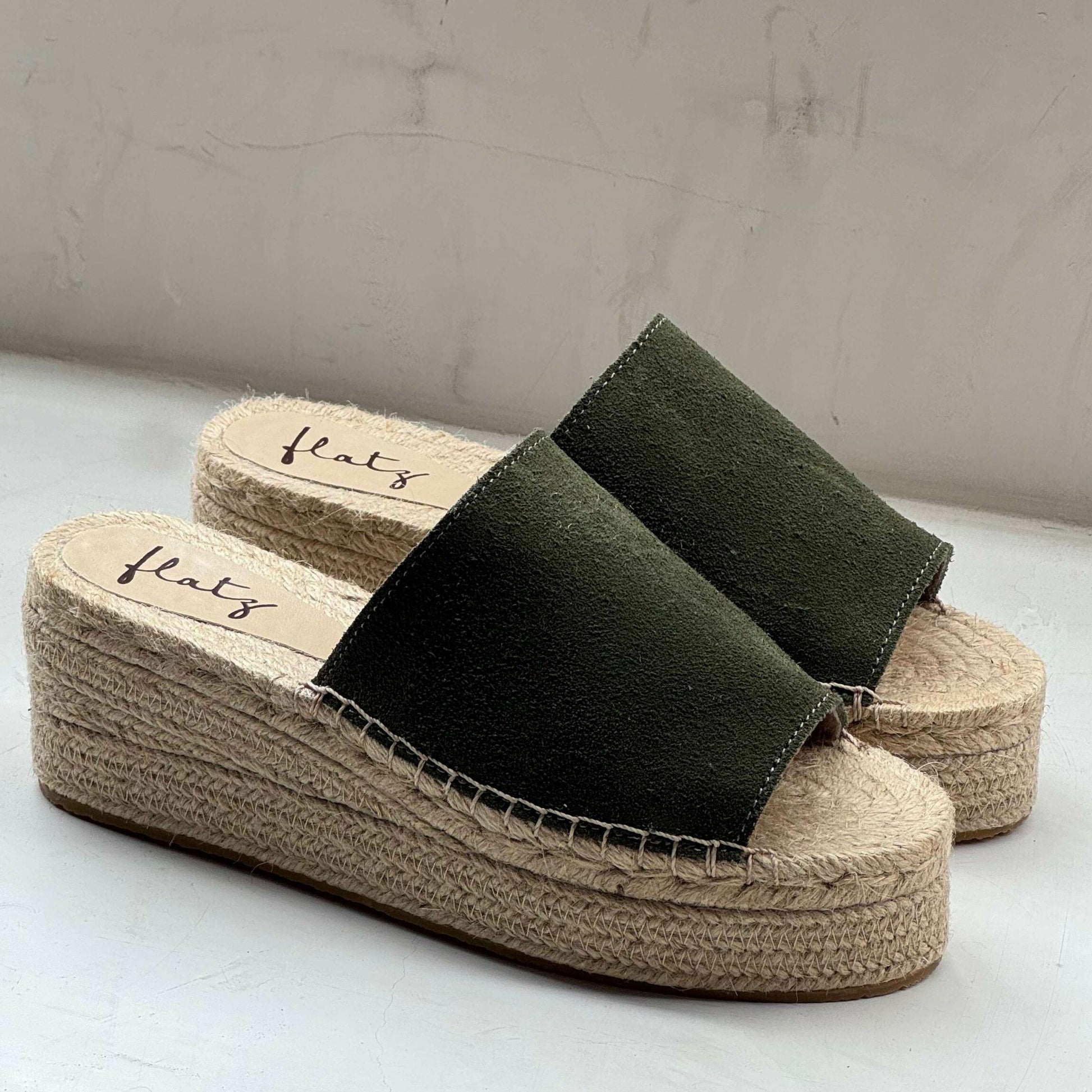 Espadrille Flatform Slide - Green