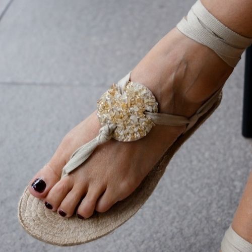Embroidered Espadrille - Citrine