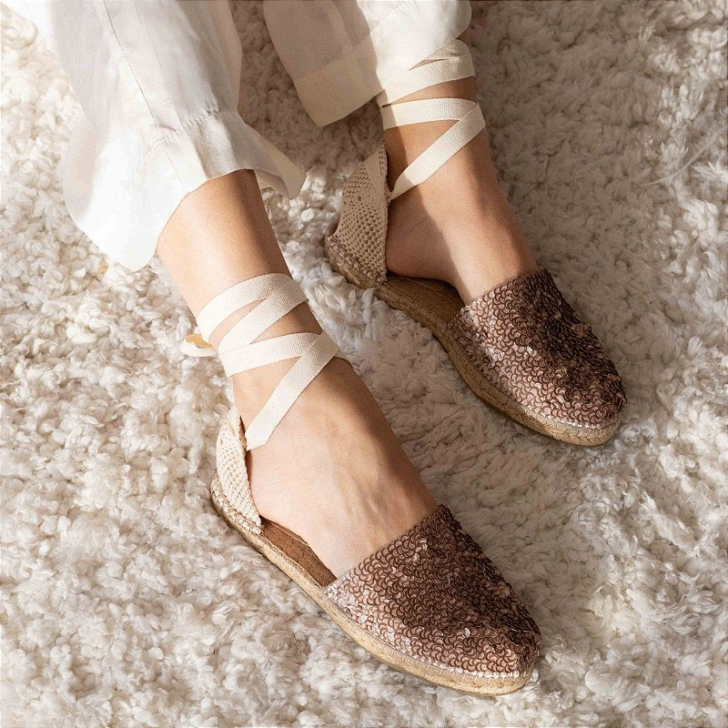 Espadrille Mule - Bronze and Rose Bossa