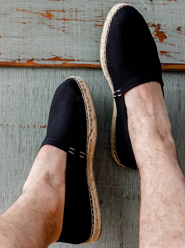 Unisex Traditional Espadrilles - Black