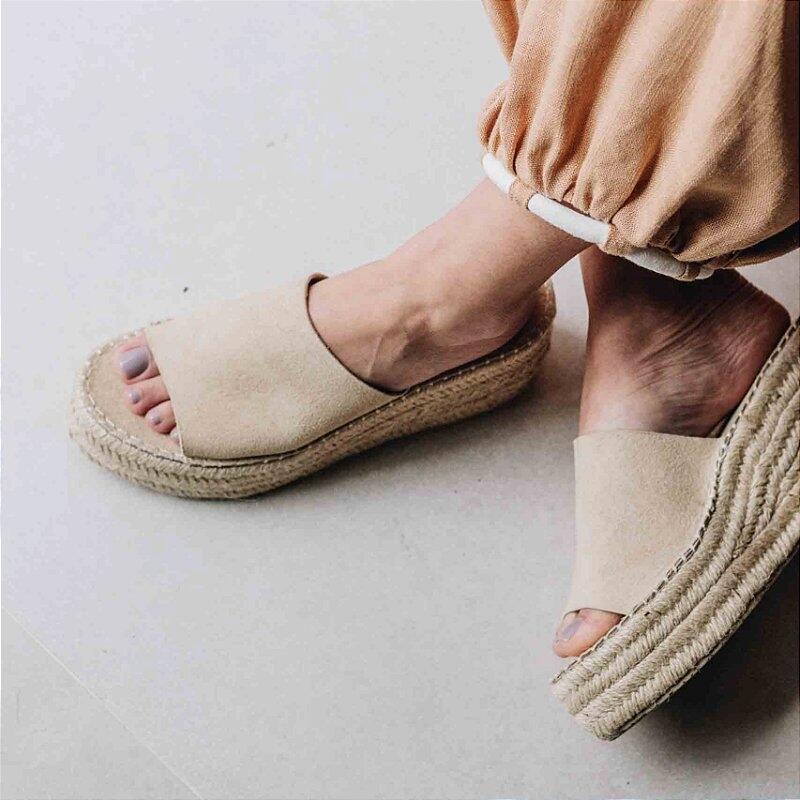 Espadrille Flatform Slide - Ice