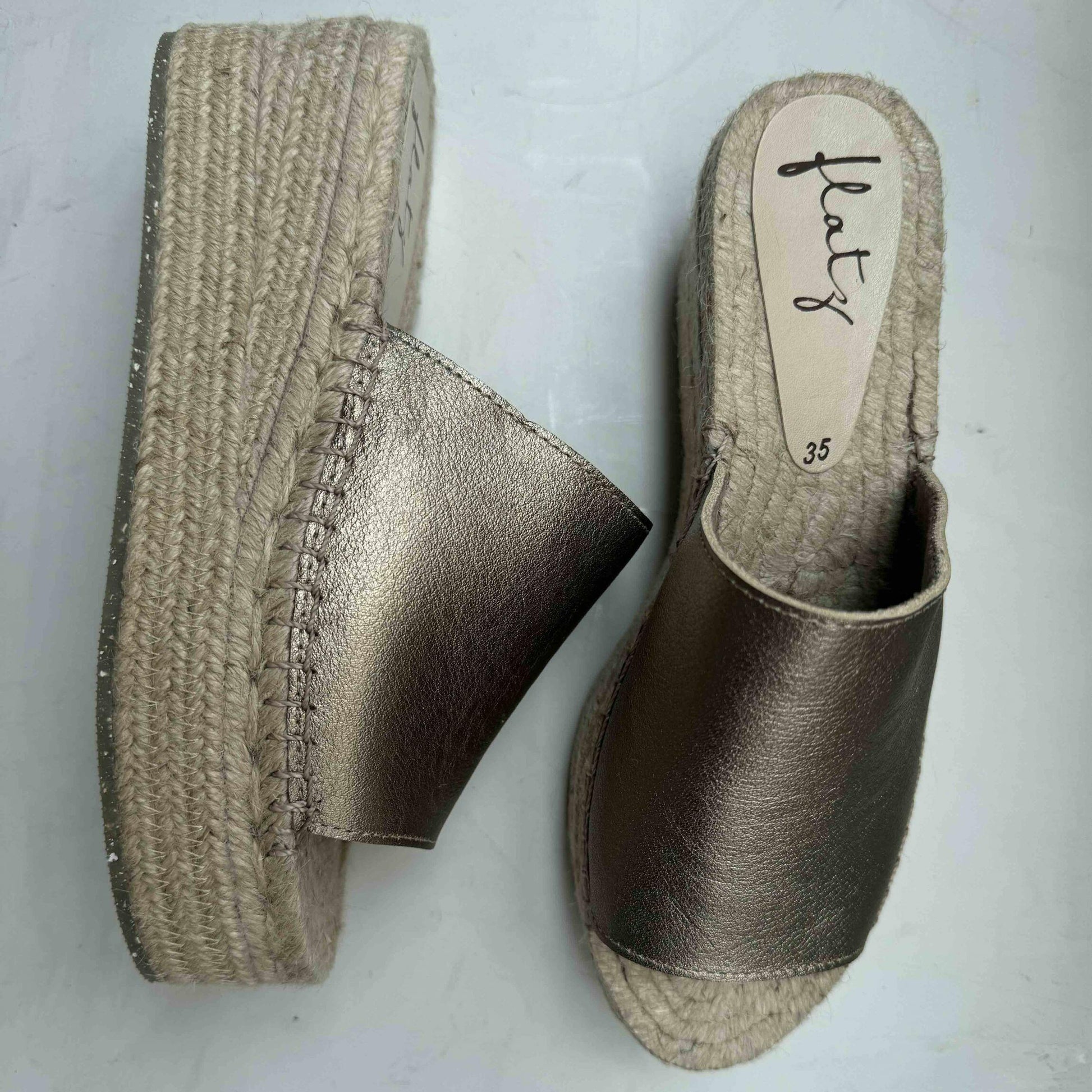 Espadrille Flatform Slide - Metallic