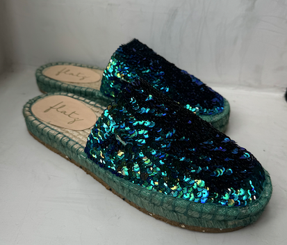 Espadrille Mule Double Sole - Iridescent Blue