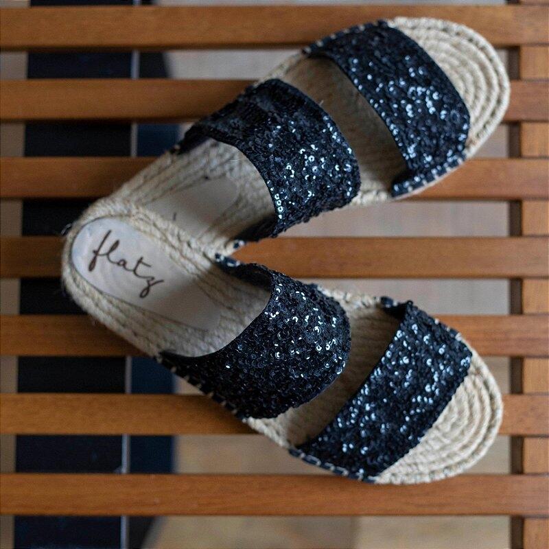 Espadrille Slide 2 Straps - Black