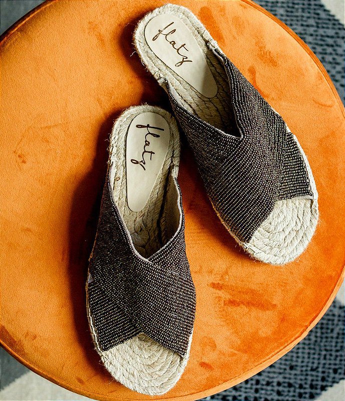 Espadrille Embroidered Slide X - Brown Furtacor