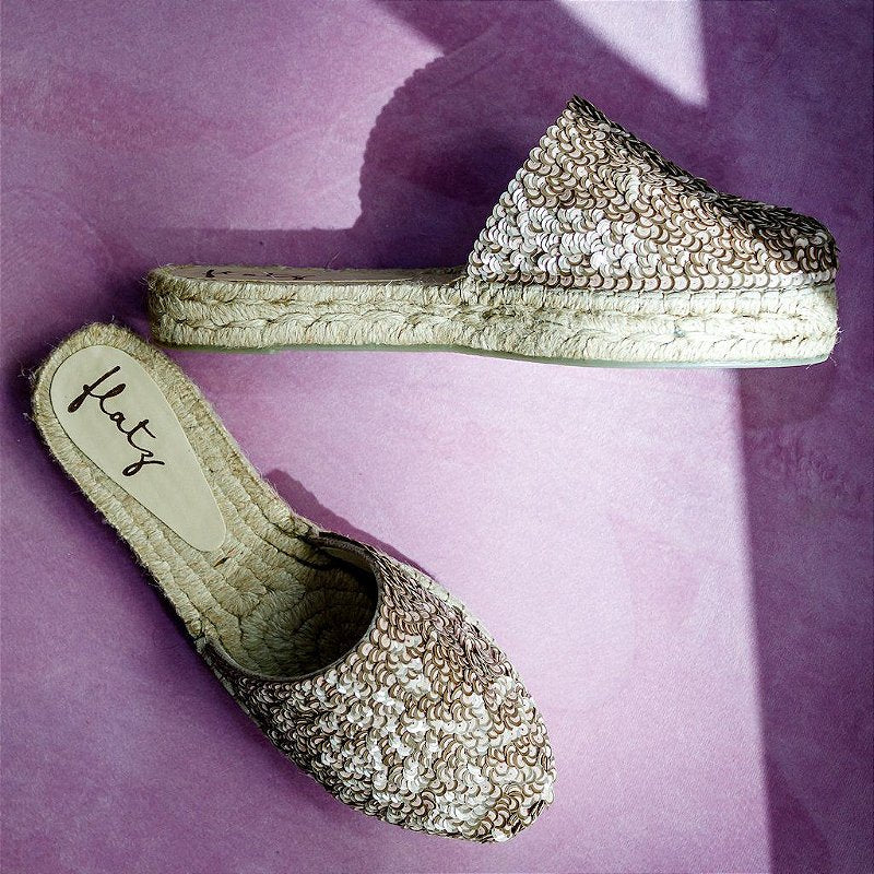 Double Sole Espadrille Mule - Bronze and Rose