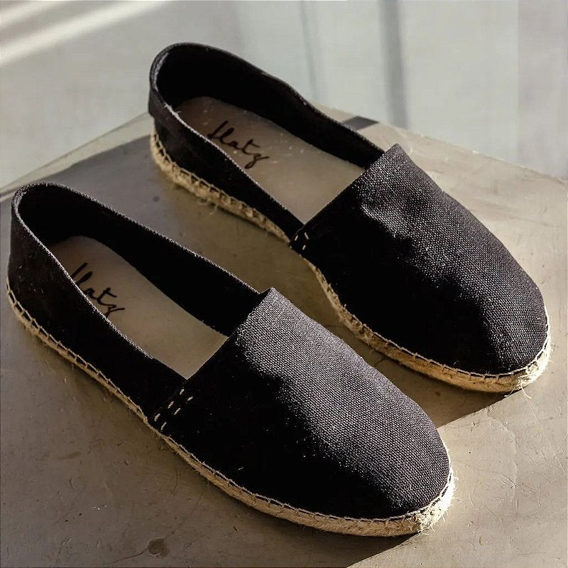Unisex Traditional Espadrilles - Black
