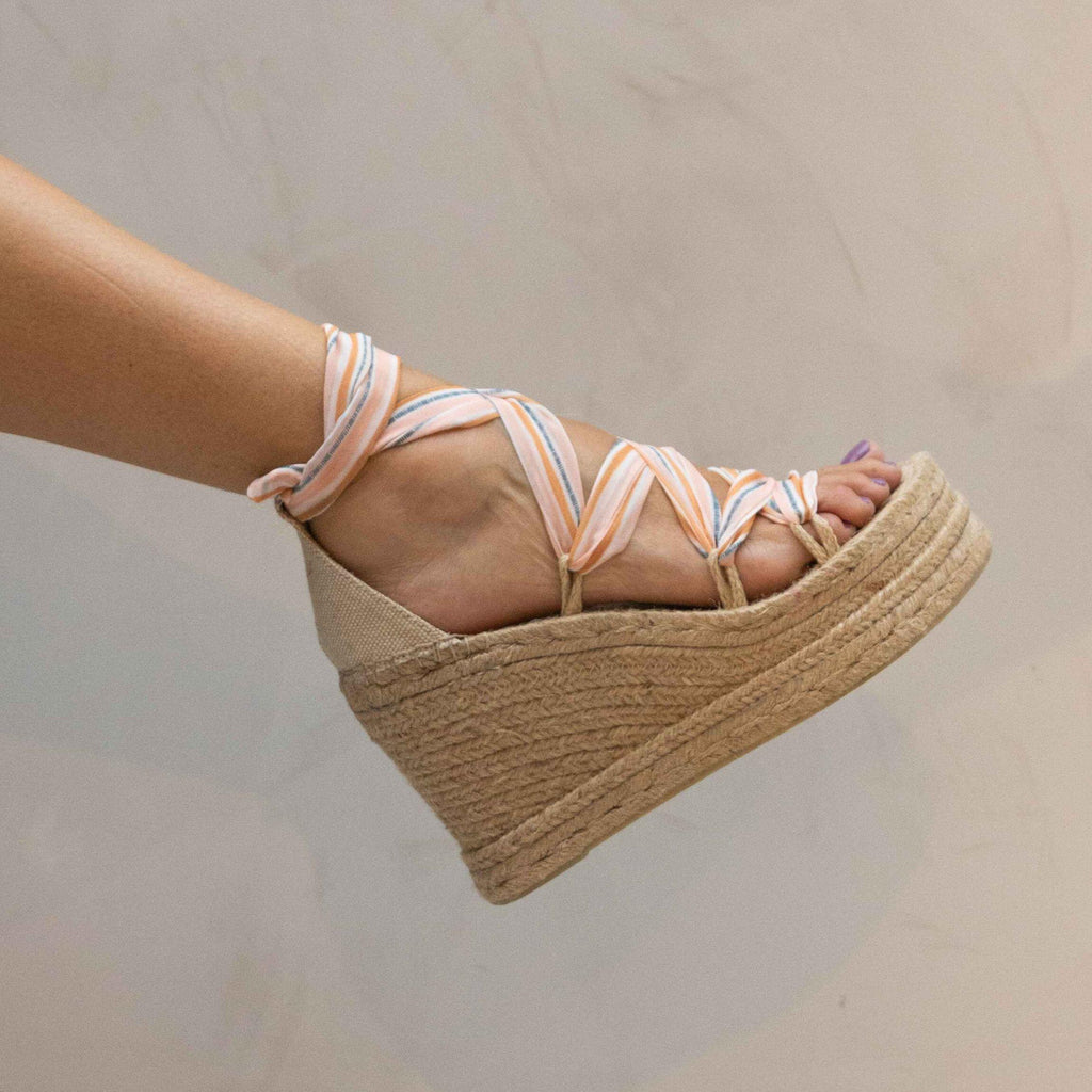 Espadrille Platform 10cm with Straps - Suede
