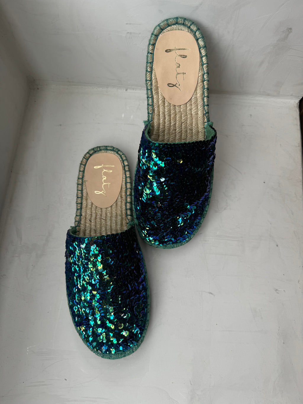 Espadrille Mule Double Sole - Iridescent Blue