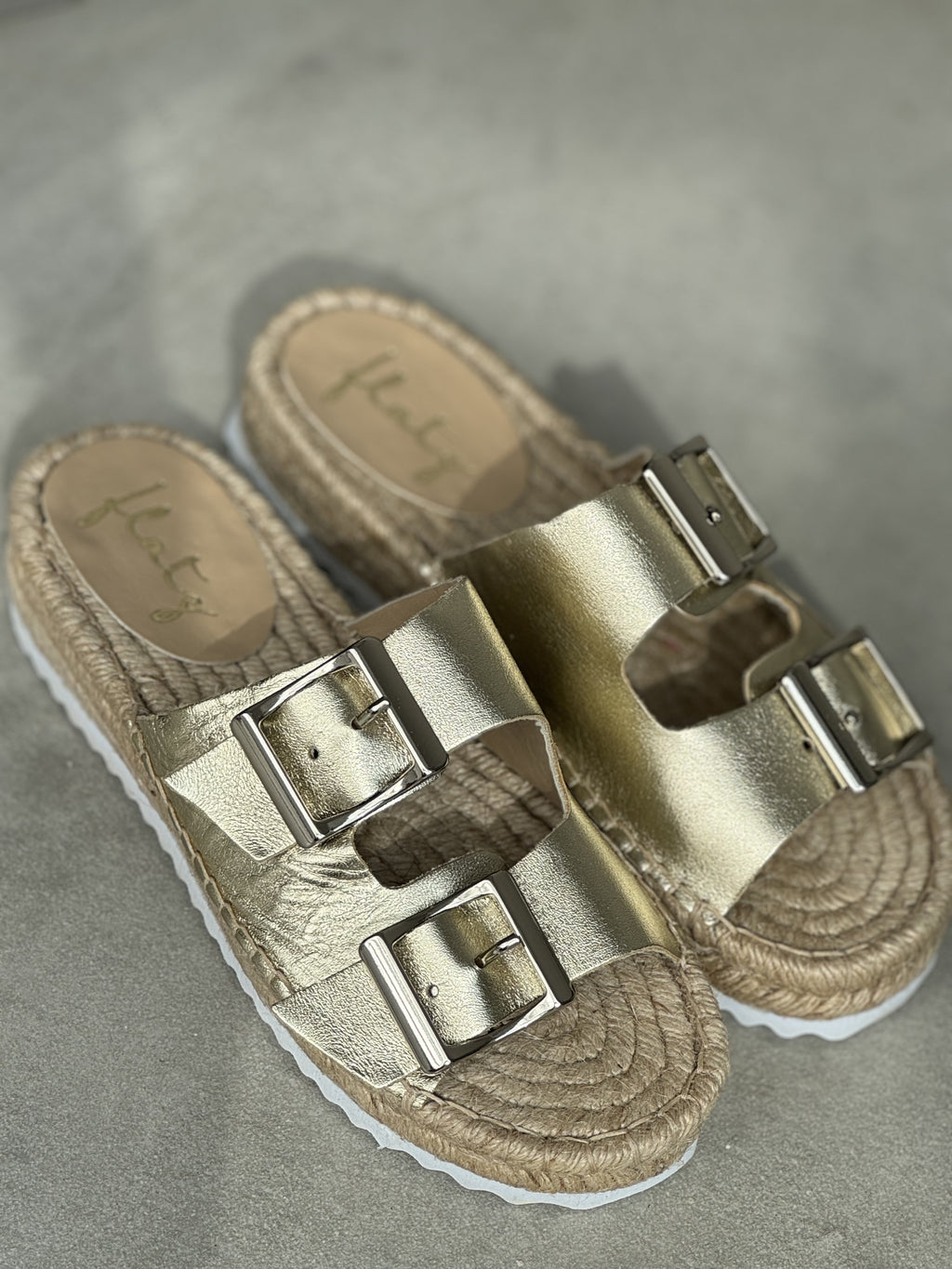Sandal Espadrilles Gold Leather