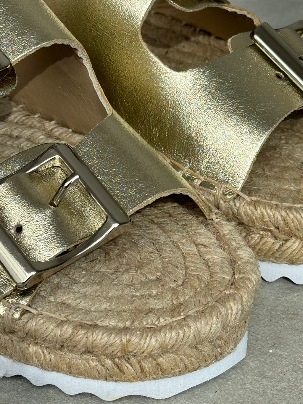 Sandal Espadrilles Gold Leather