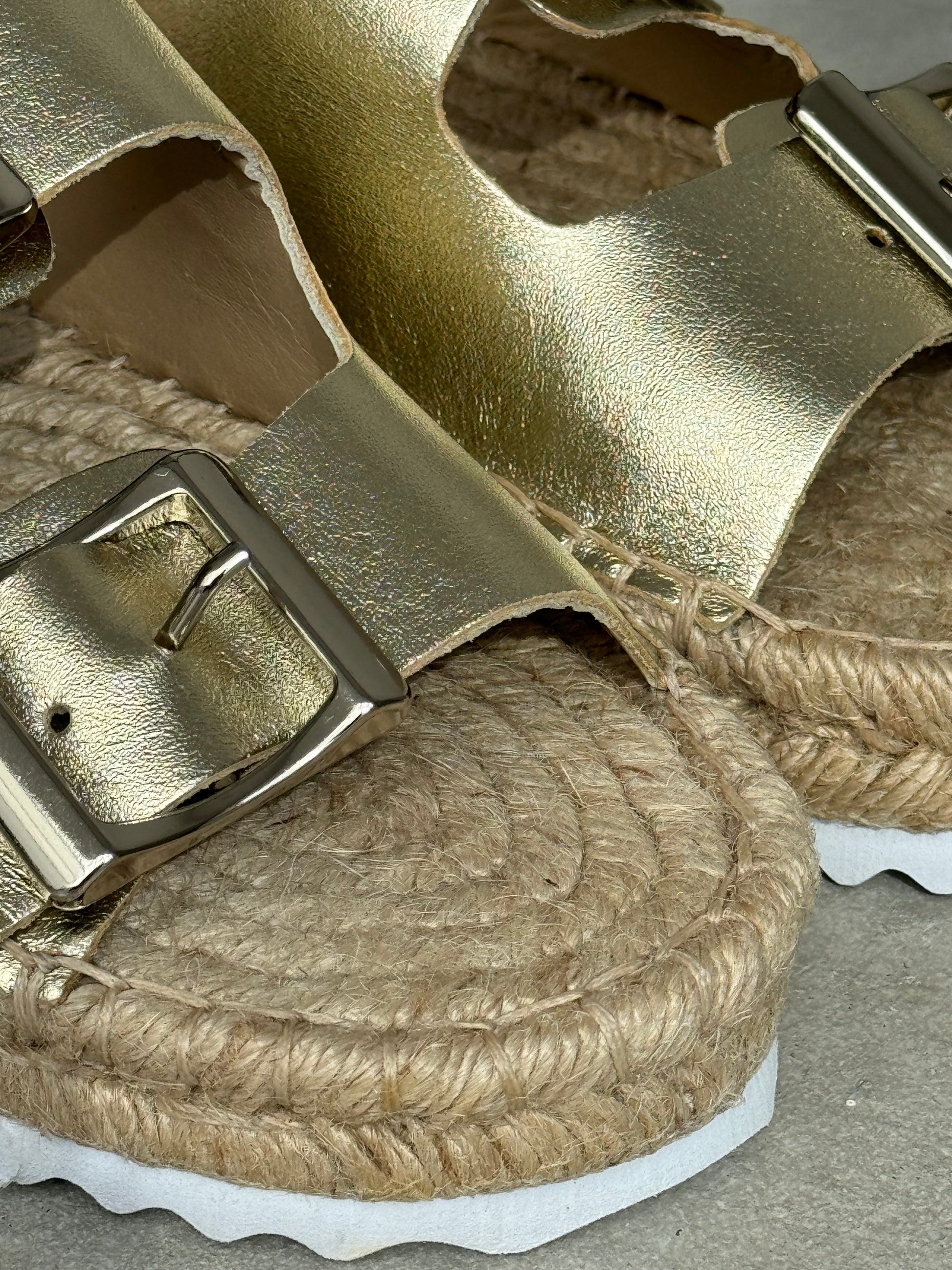 Birken Espadrilles Gold Leather
