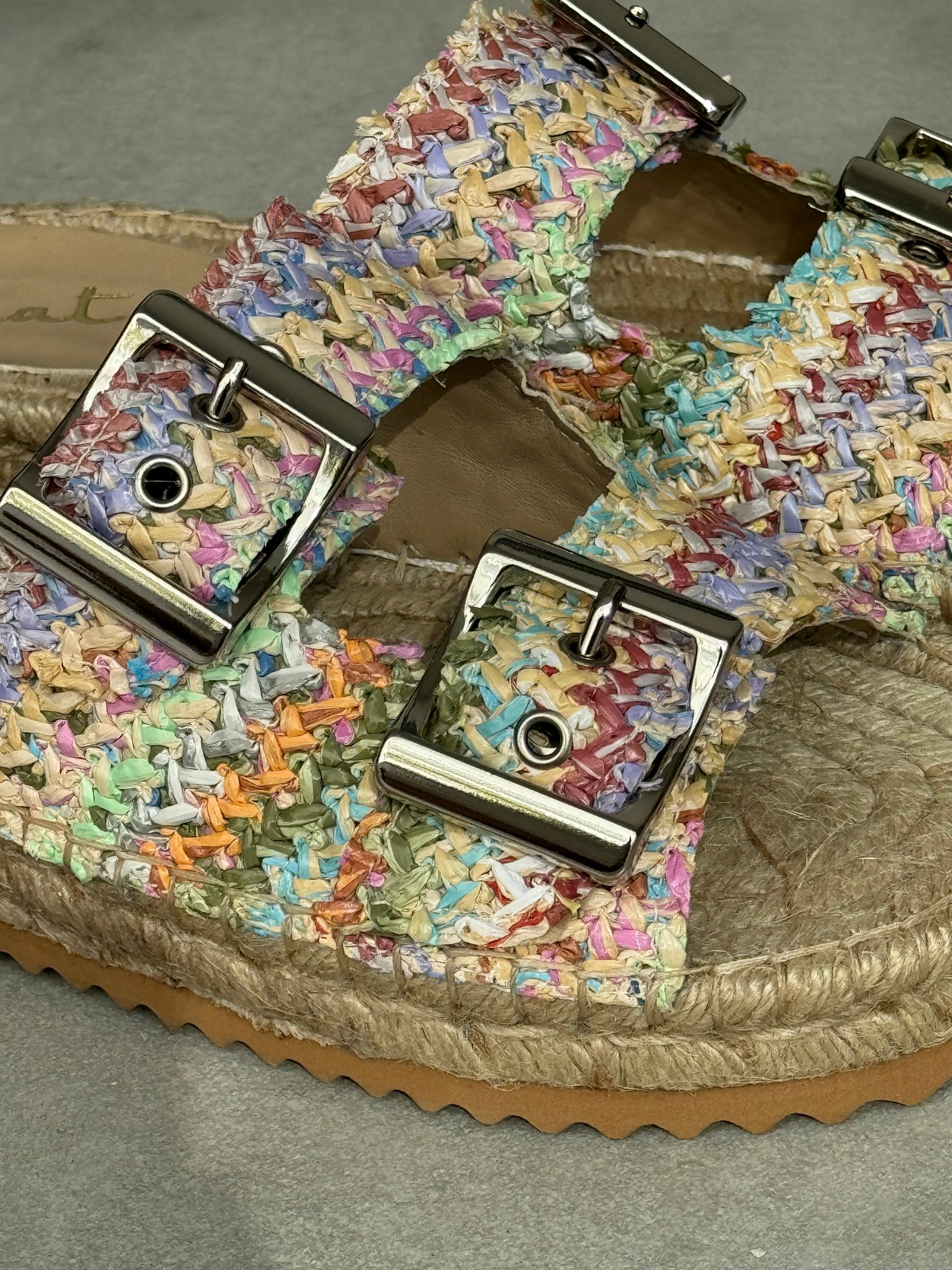 Colorful Birken flatform espadrille
