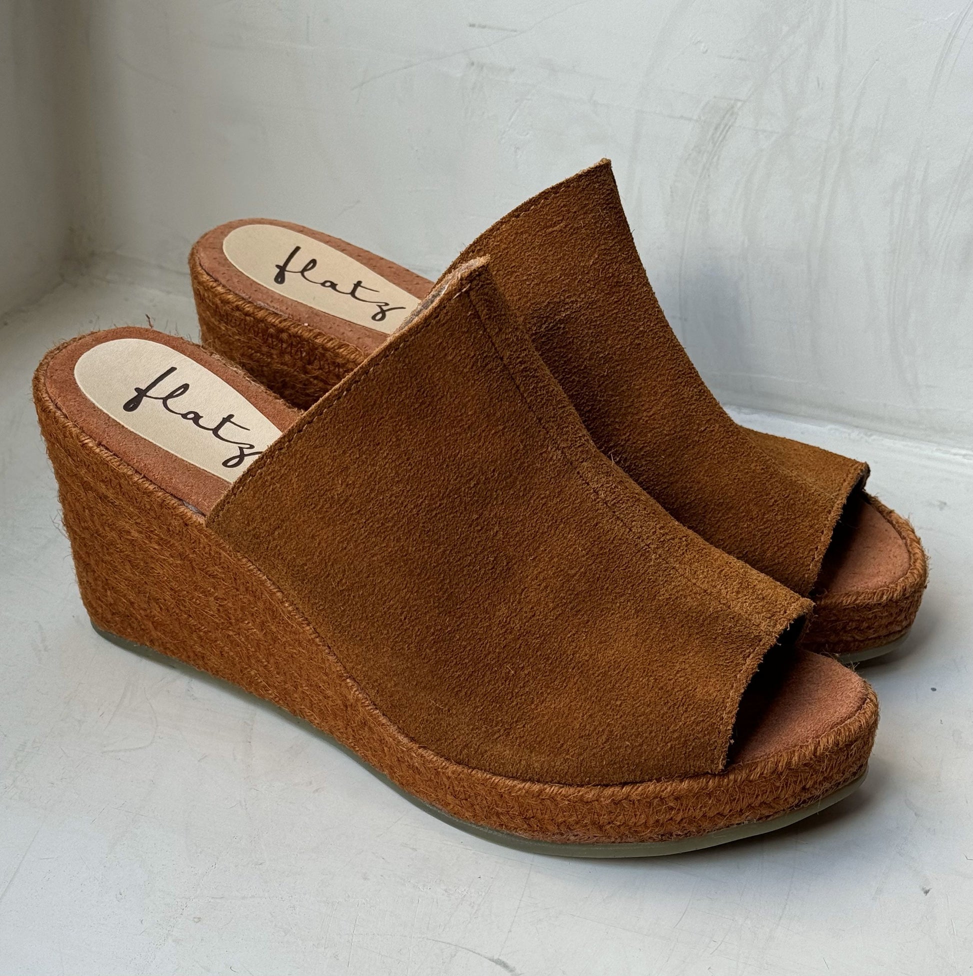 Suede Wedge Espadrille - Caramel
