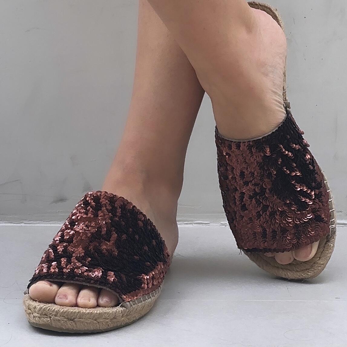 Espadrille Slide - Brown