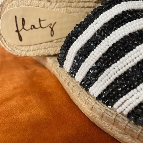 Embroidered Espadrille Slide - Striped
