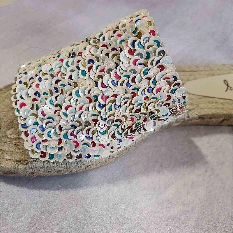 Embroidered Espadrille Slide - Colorful
